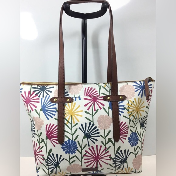 Fossil Felicity Satchel Crossbody Shoulder Bag Spring Bouquet and Wallet - Picture 5 of 9
